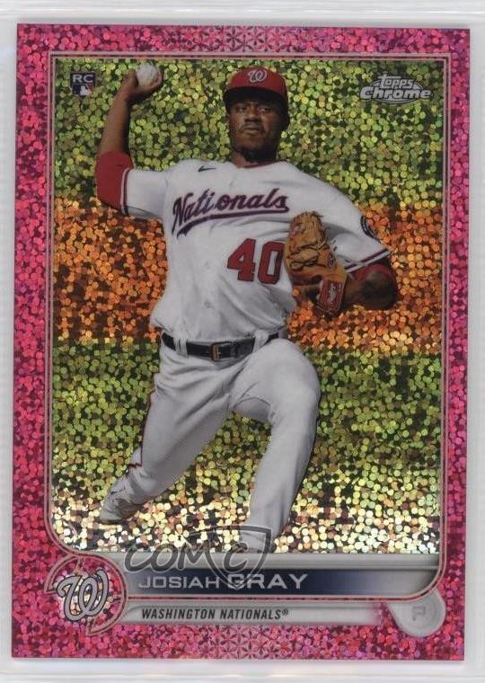 2022 Topps Chrome Magenta Speckle Refractor 241/350 Josiah Gray #160 0zu6