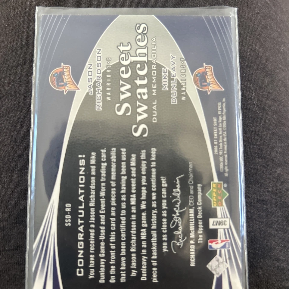 2006-07 Upper Deck Sweet Shot Jason Richardson Mike Dunleavy Swatches #169/199 - Imagem 3 de 4