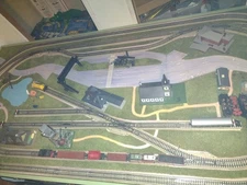 Marklin Ho Scale Triple Rail Train Layout With 6 Engines 8 Cars 4 Vehicles