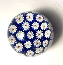 Vintage Millefiori Art Glass Paperweight Floral Murano Style Multicolor 3 Heavy
