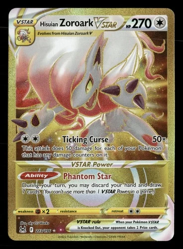 Hisuian Zoroark VSTAR (Secret) Holo SWSH11: Lost Origin 213/196 HP Pokémon TCG