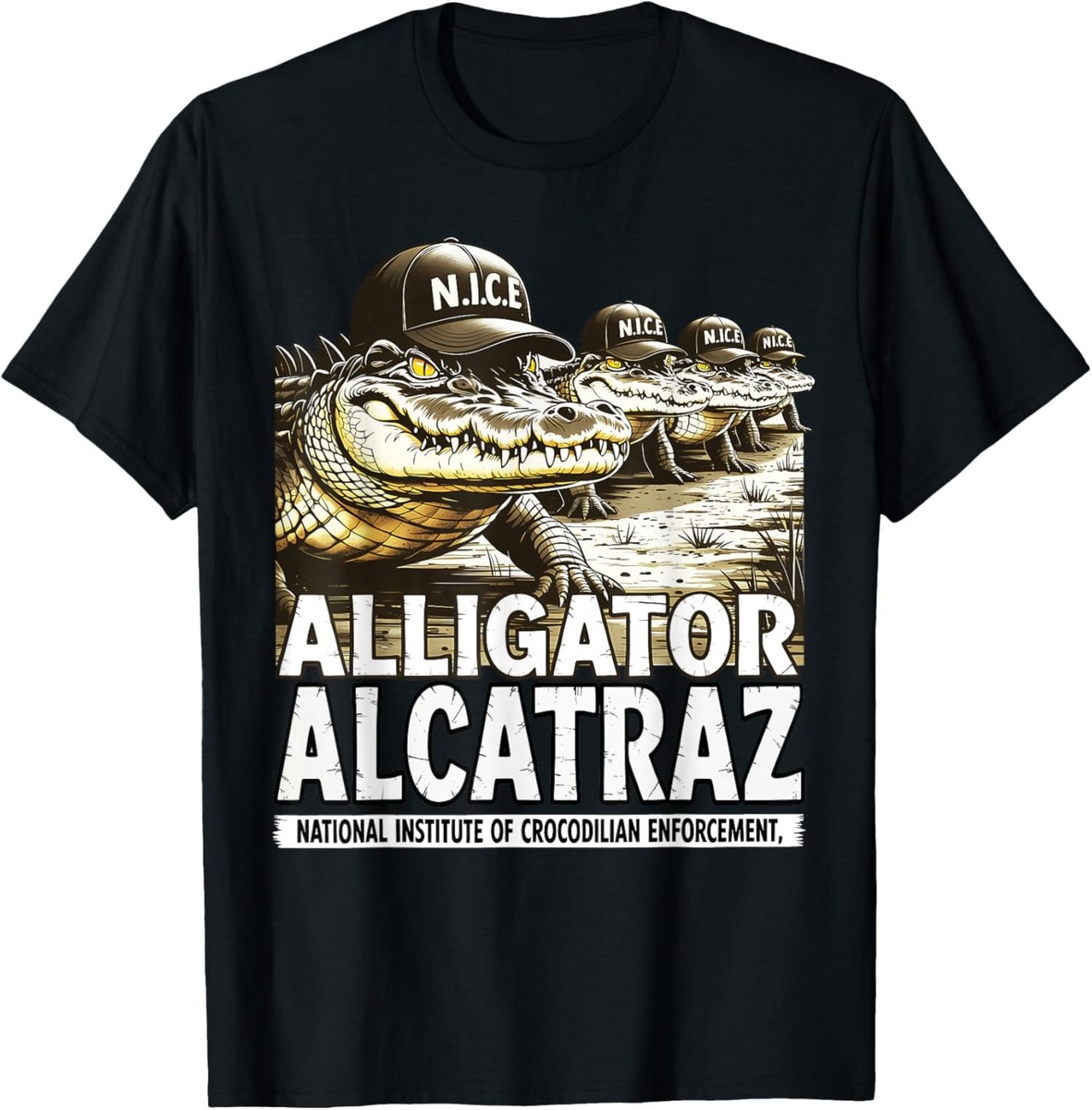 Stop Alligator Alcatraz Florida Everglades Parody Shi Unisex T