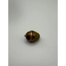 Vintage Acorn Locket Trinket Box Pendant Charm Brass Ornate Collectible