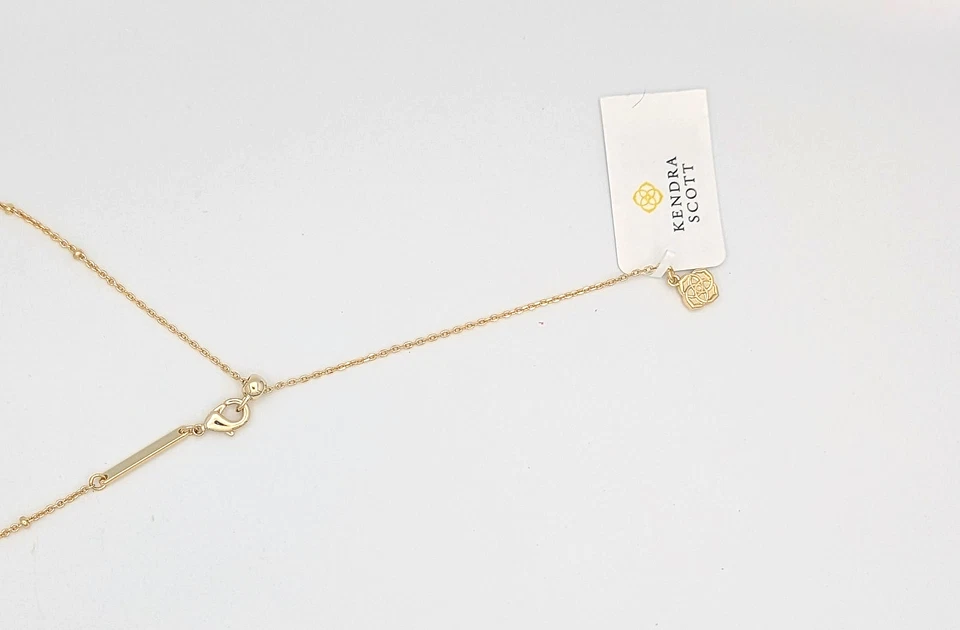 Mini colar pingente de opala Kendra Scott ajustável banhado a ouro e cultivado em laboratório com DB - Imagem 4 de 4