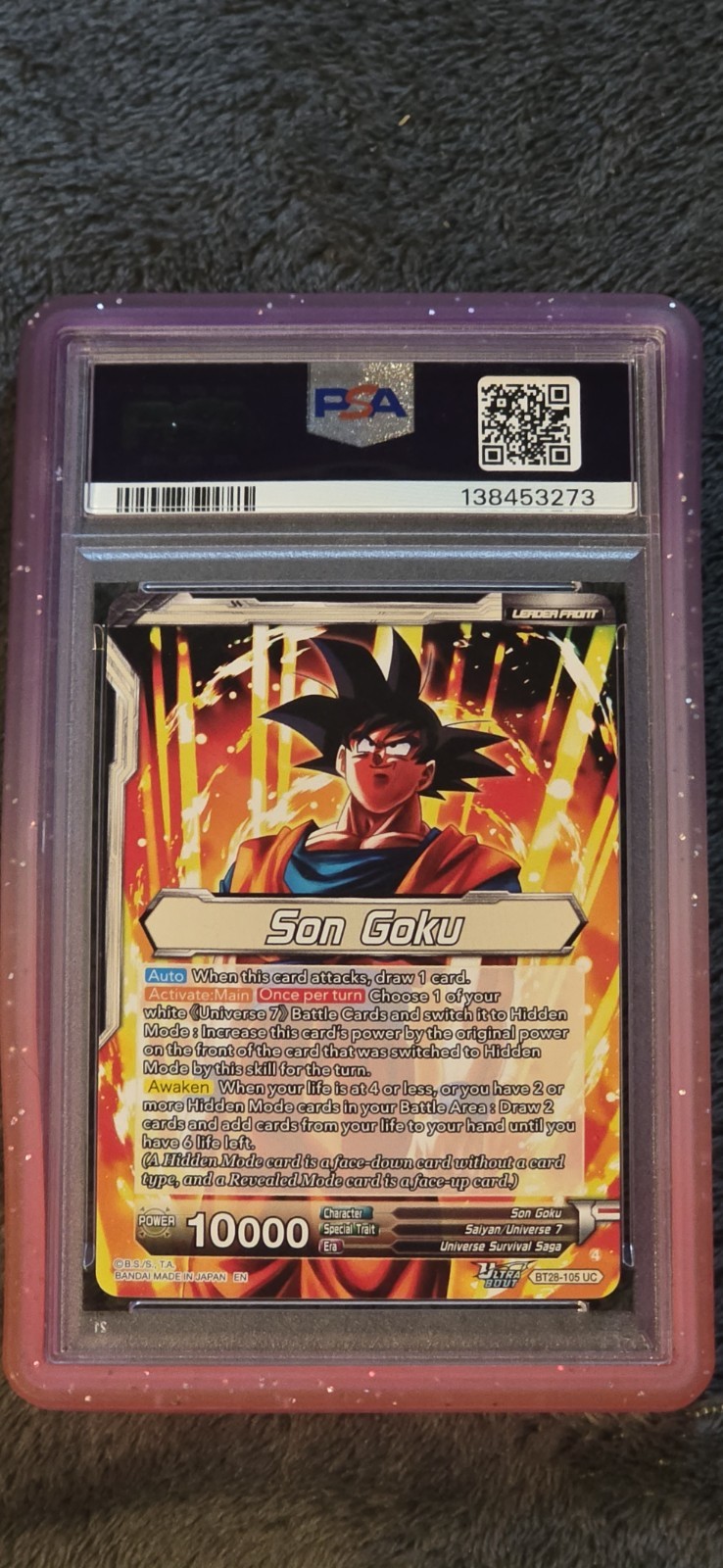 PSA 10 Dragon Ball Super Card (Masters)SSG Son Goku, Crimson Power BT28-105 SLR view 5