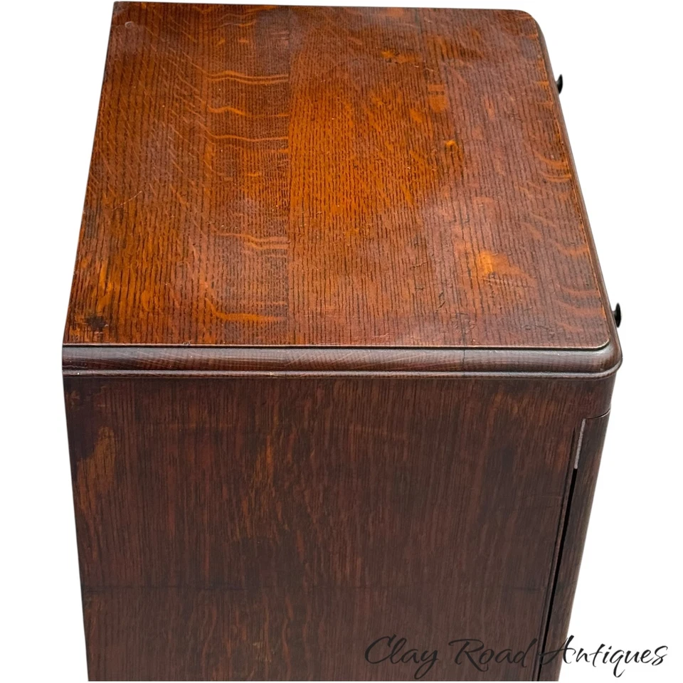 Старинный винный ликерный шкаф из тигрового дуба редкий викторианский Филадельфия 1890 г. - Изображение 3 из 4
