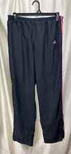 Y2K Adidas Pink Three Stripe Windbreaker Jogger Pants Zip Ankle Size XL