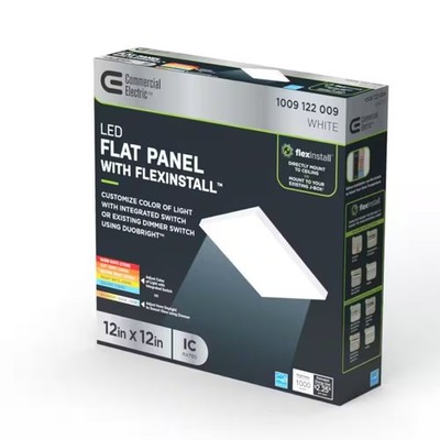 12x12 LED Flat Panel Ceiling Light White DuoBright 5 Color Selectable Dimmable