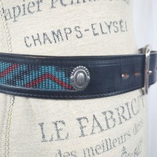 Vintage 90s Cowboy Legends Western Black Leather Belt Small Buckle
