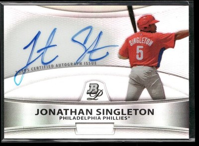 2010 Bowman Platinum #BPA-JS Jonathan Singleton Prospect Autographs Refractors