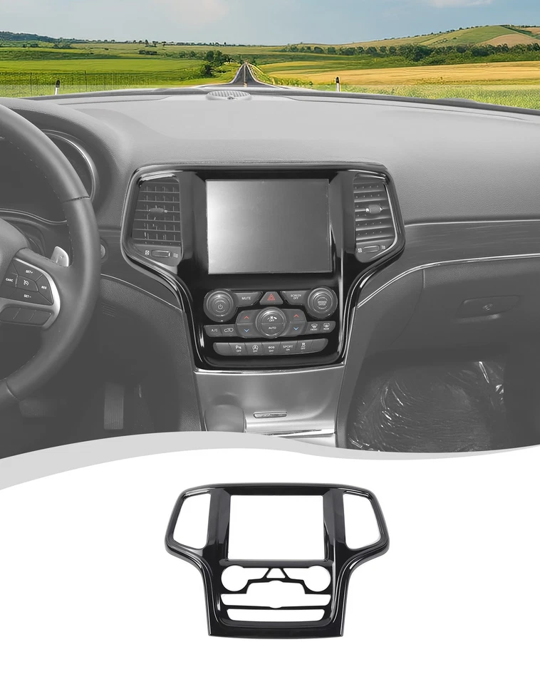 Gloss Black Center Radio Navigation Panel Cover For Jeep Grand Cherokee 2014-18 Foto 3 de 4
