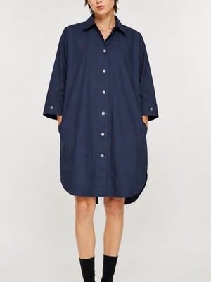 Vintage Acne Studios Boyce T Pop Shirtdress (Size 34 US size 2) oversized Navy