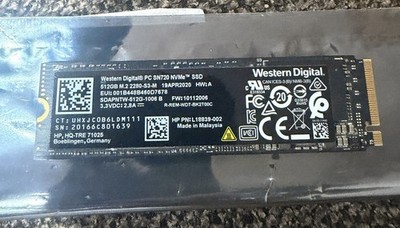 Western Digital WD PC SN720 512GB NVMe M.2 2280 SSD