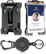 ID Badge Holder with Retractable Clip, Credit Card Holder, Keychain Wallet