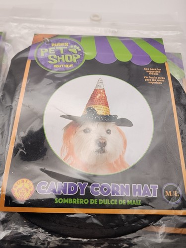 Candy Corn Hat for Dogs w/ Orange Hair by Rubies Pet Shop Boutique M/L Open Bag