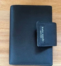 Kate Spade Black Planner Cover with Ring Binder and Card Pockets, A5 Size