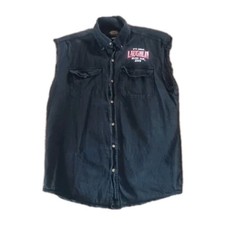 Laughin 27th Annual River Run 2009 Biker Light Demin Vest Mens Size Large Black