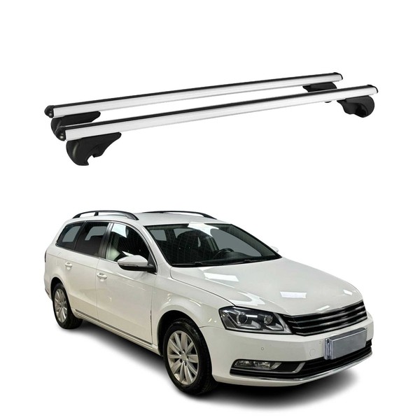DachträGer GrundtäGer FüR Vw Passat Alltrack B7 2012-2014 75Kg Alu Grau 2 Tlg-image