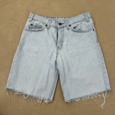 Vintage 80s Levi’s Orange Tab Light Wash Denim Cut Off Shorts 9” 30