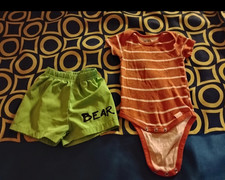 baby shorts and onesie