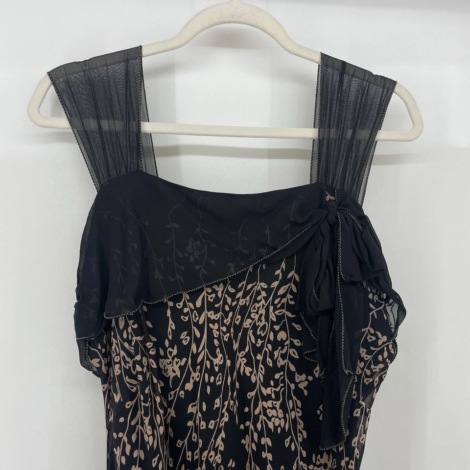 MAX Studio Size M - 1X (Runs Small) Fairy Goth SILK Sheer Maxi Dress  Formal - Image 3 of 4