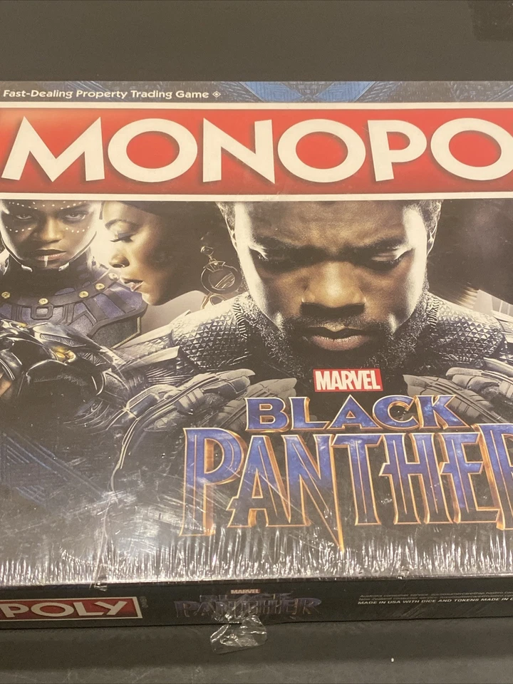 Hasbro Monopoly: Nuevo juego de mesa Marvel Black Panther - rasgaduras en sello Foto 3 de 4