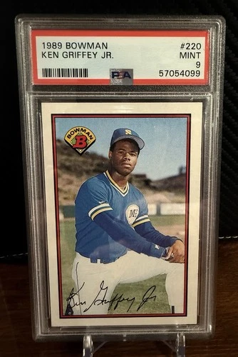Bowman 1989 Ken Griffey Jr Rookie #220 PSA 9 Base Set Seattle Mariners- AUTO