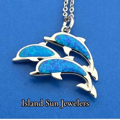 Alamea Delphin Anhänger, Sterlingsilber & Opal