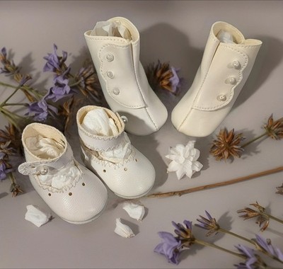 Doll Shoes 2x1 Mary Jane Victorian Boot 2.5x1 1/8Colonial Doll 2 Pairs