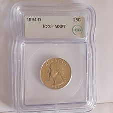1994-D Washington Quarter ICG MS67 Uncirculated Graded Coin
