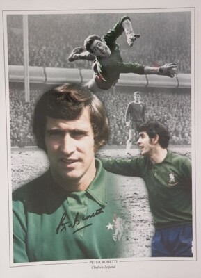 PETER BONETTI CHELSEA FC 1959-1975 SIGNED PHOTO CLEARANCE SALE THE ''CAT''