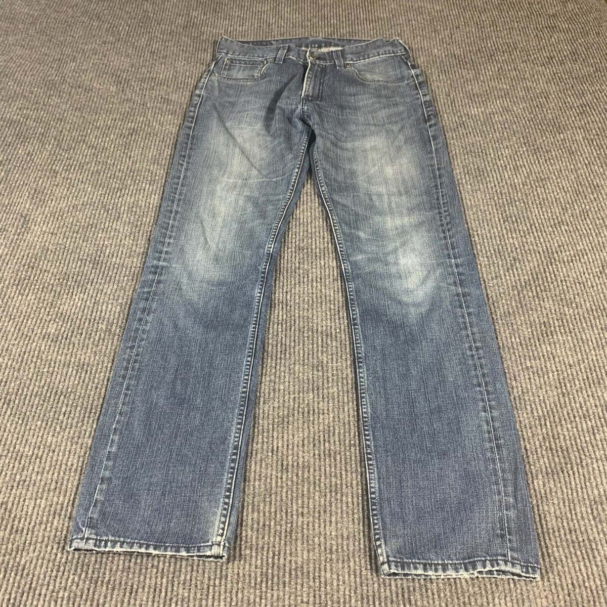 Levis 511 Jeans Mens 34x3 Blue Denim Faded Distressed Straight Leg Cotton  Work