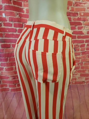 Lenni Designed In Australia Viscose Striped Orange Women's Pant Sz M (B3) NEW - Picture 7 of 10
