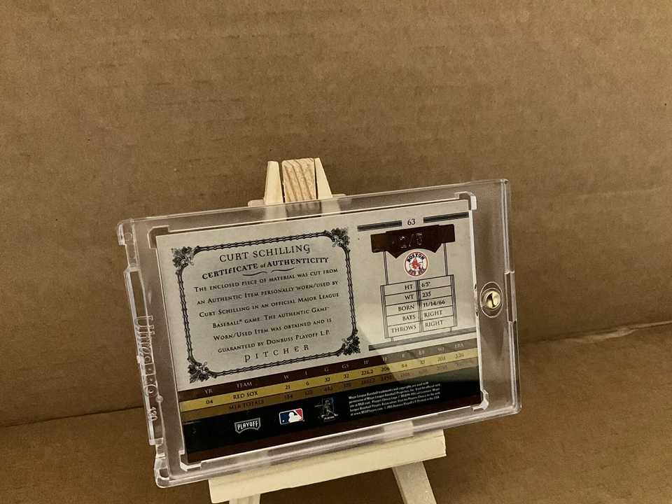2005 Prime Cuts Material Jersey Auto #63 Curt Schilling #'2/5 S/P - Image 2 of 3