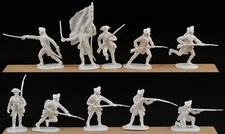 Accurate British Infantry set #2 - 10 unpainted 54mm toy soldiers in white color