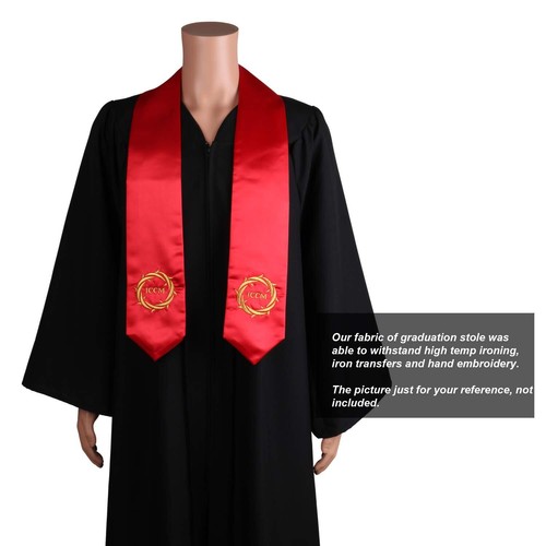 Unisex Adult Plain Graduation Stole for Academic Commencements 60'' long Red - Picture 3 of 7