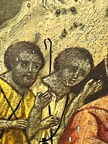 Vintage / 15 th Century Framed Oil Painting on Canvas of Nativity From Jerusale - Picture 13 of 23