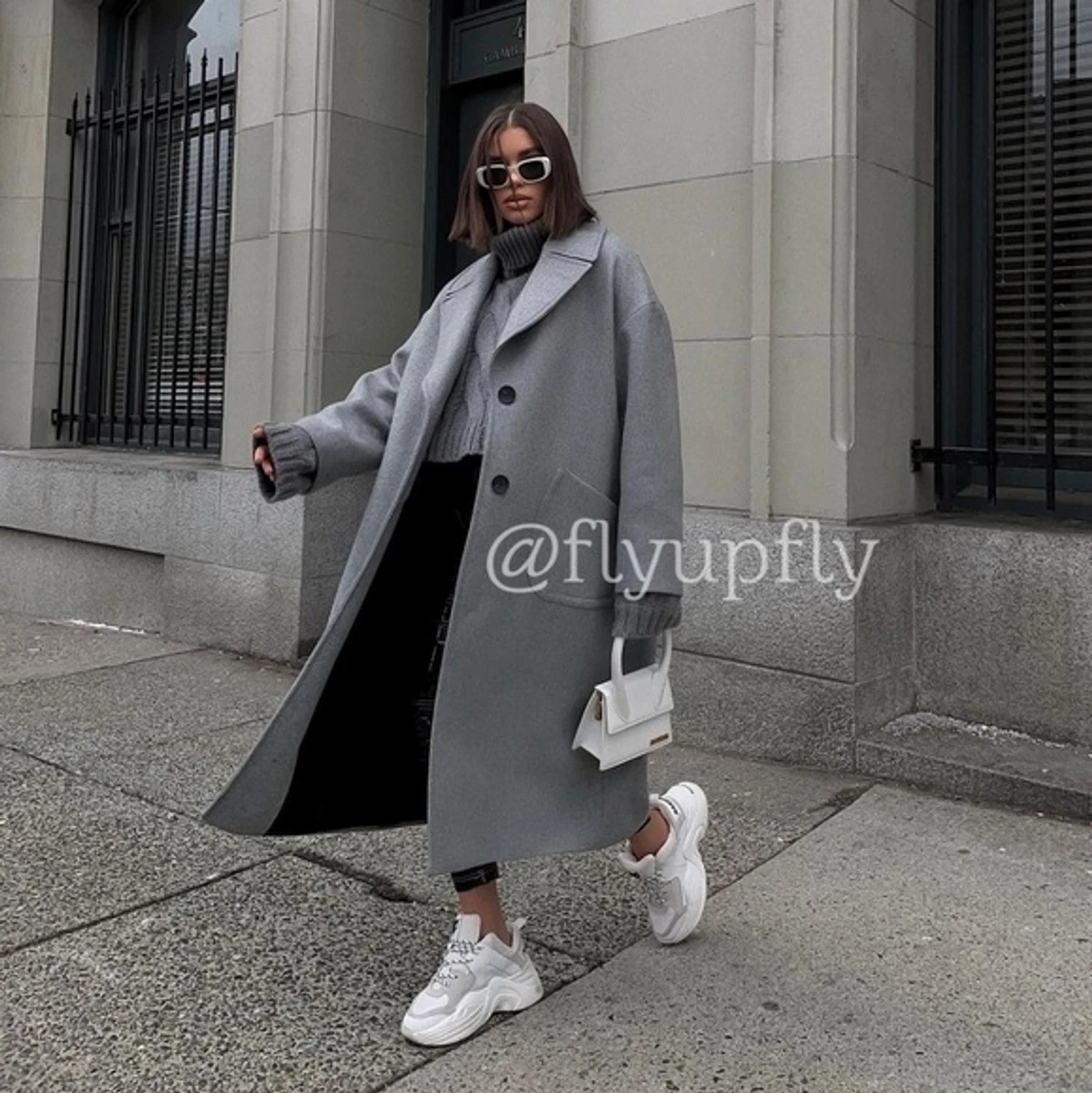 New Zara oversized bloggers favorite wool blend gray coat