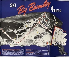 BIG BROMLEY Vintage Ski Brochure Trail Map VERMONT Resort Travel Souvenir