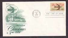 US #1552 PEACE ON EARTH 1ST SELF ADHESIVE ISSUE 1ST DAY ART CRAFT COVER 1974