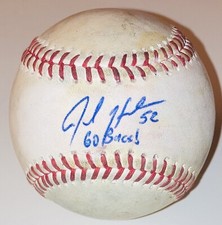 JOEL HANRAHAN PITTSBURGH PIRATES SIGNED AUTOGRAPHED GU MLB BASEBALL +INSC PROOF