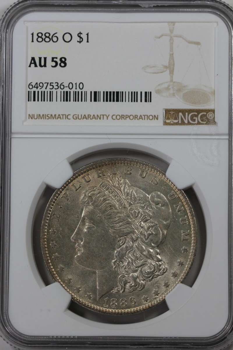 1886-O 1.00 NGC AU58 Morgan Silver Dollar,Miss Liberty Head Dollar