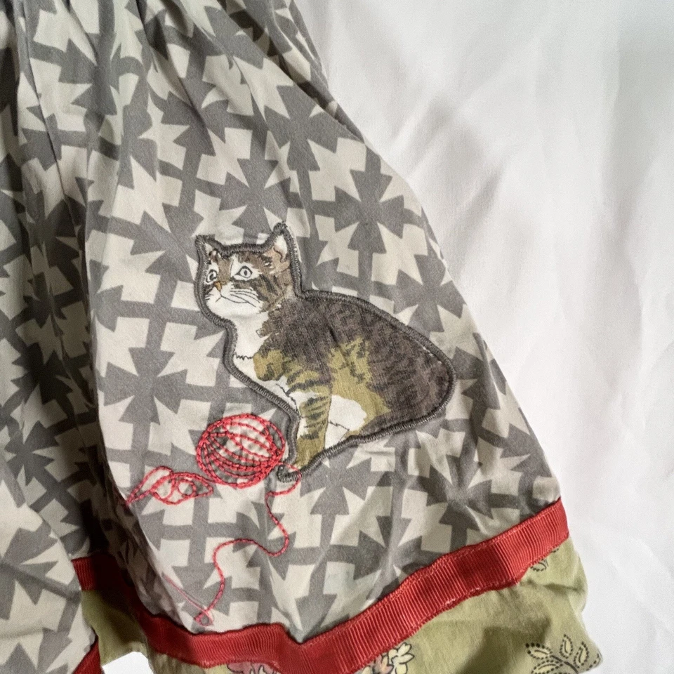 Matilda Jane Short Skirt Girl's 4 Grey Cat Embroidered Pull On Elastic Waist - Image 2 of 4