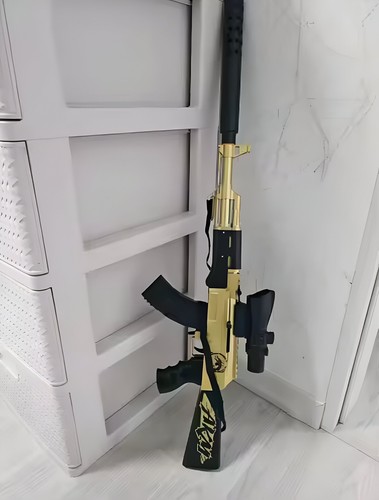 Gold 83cm AK-47 Toy Gun Set Rifle Soft Bullet Blasters Gun Foam Shell Ejecting - Picture 9 of 10