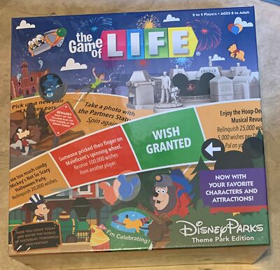 Game of Life Disney Theme Park Edition Board Game NEW factory sealed