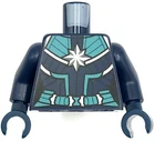 Lego New Dark Blue Minifigure Torso Female Outline Suit with Silver Star Piece