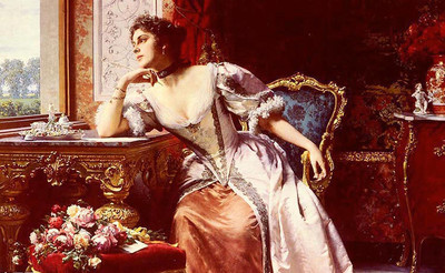 Oil painting ladislas wladislaw von czachorski - the letter young 