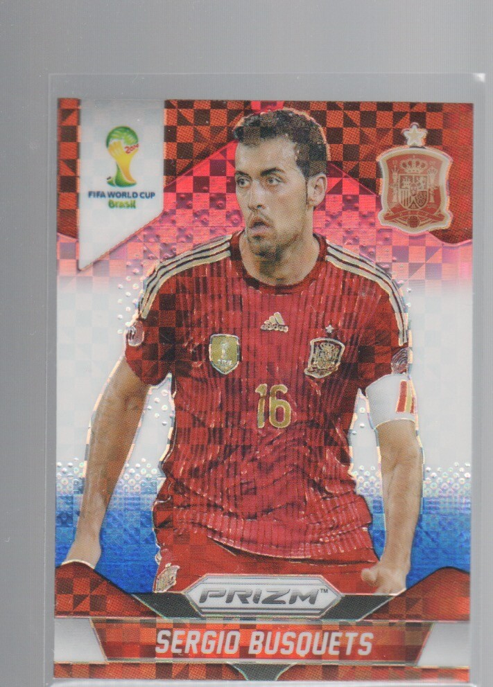 SERGIO BUSQUETS 2014 PANINI PRIZM WORLD CUP RED WHITE BLUE PLAID PRIZM #174