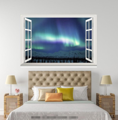 3D Hills White Snow 0107 Open Windows WallPaper Murals Wall Print AJ Jenny