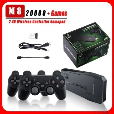M8 Game Console Built-in 20000 + 64GB Two-person Wireless Controller 2.4G Stick